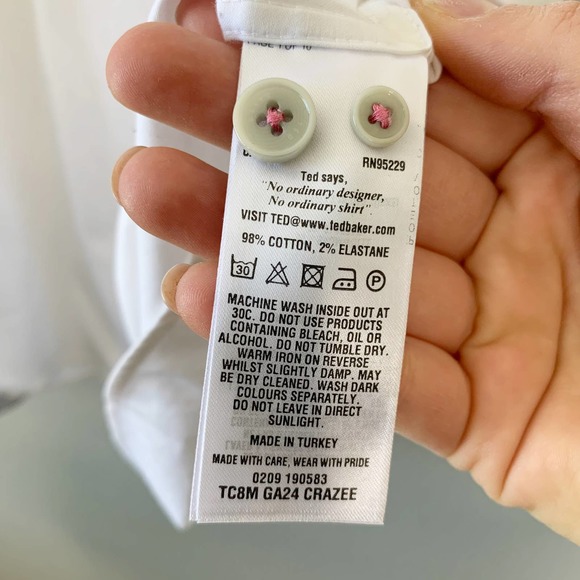 Ted Baker London Crazee White Button Down Shirt 7 - Picture 12 of 15